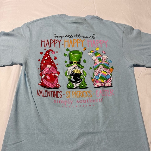 NWT Simply Southern - Happy Everything Shirt - Happiness All Around - Picture 1 of 3
